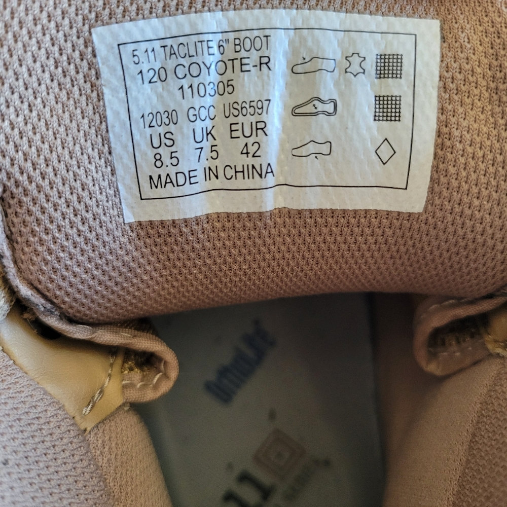5.11 Tactical 6" Boots - Picture 6 of 6